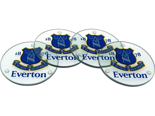 Everton Liverpool glass coasters